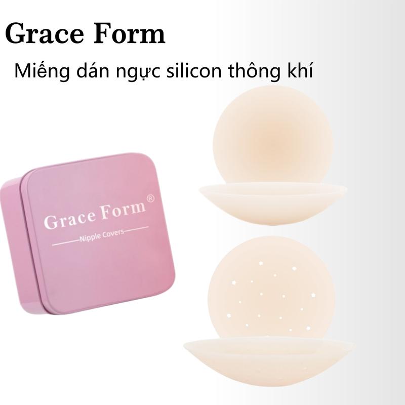 Grace Form Mua 3 tặng 3- Miếng Dán Ngực Silicone Cao Cấp Siêu Mỏng Sử Dụng Nhiều Lần Bra Cao Su