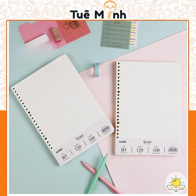 Sổ còng Klong B5 ruột giấy dotgrid caro kẻ ngang ruột refill binder sổ B5 tùy chọn