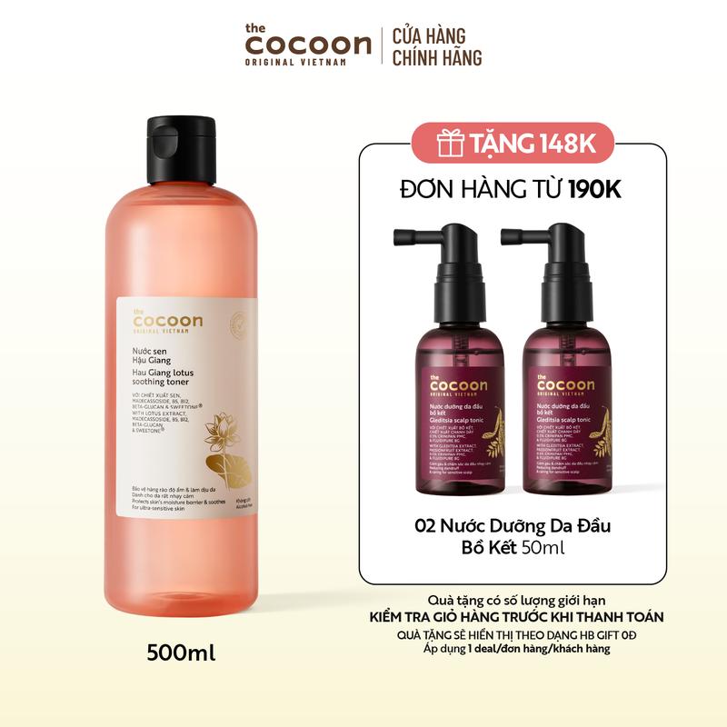 Supersize - Nước sen Hậu Giang (toner) giúp phục hồi đa nhiệm cho da rất nhạy cảm Cocoon 500ml