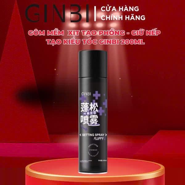 GÔM XỊT TÓC GINBI 200ML - TẠO PHỒNG TỰ NHIÊN , GIỮ NẾP TẠO KIỂU , KHÔNG GÂY BẾT TÓC , BỒNG BỀNH CẢ NGÀY