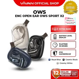 VIVAN SPORT X2 OWS Open Ear True Wireless Earbuds IPx5 Dual ENC Audio Hi-Dynamic Bluetooth 5.4 SPORT X2,  Earphone, Bass,Headphones, Tws, Headset - garansi 12 bulan