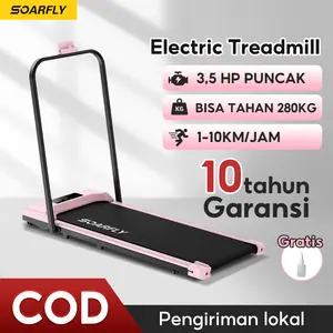 【Garansi Seumur】SOARFLY Treadmill Elektrik Multifungsi 12 KM/H Walking & Running Pad Peralatan Olahraga Jalan Jogging Lari Walking Pad Bisa Dilipat Peralatan Kebugaran Rumah Dalam Ruangan Kokoh Kuata
