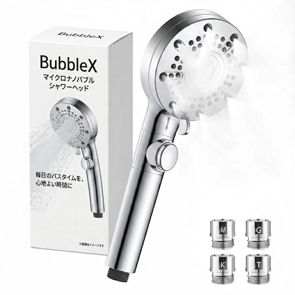 BubbleX マイクロナノバブルシャワーヘッド 増圧設計 節水率最大90％ 5