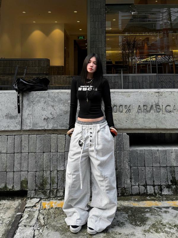 Quần nỉ ống rộng Wide Migcool quầm nỉ dài nữ chất 2 da chính phẩm Premium Q04