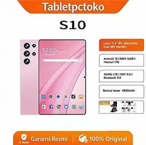 【Casing Tablet Gratis】S10 Tablet PC Asli Tablet Tab Baru ROM 16GB+1TB RAM Tablet Android 11.6 Inci LayarLayar Besar WiFi 5G Dual SIM Tablet Baru Kartu Full