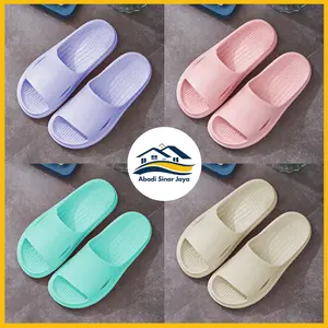 [ASJ] Sandal Selop Wanita Dewasa EVA Empuk Ringan Anti Slip Anti Air /  Shoes / Sandal Slip On Karet Pink