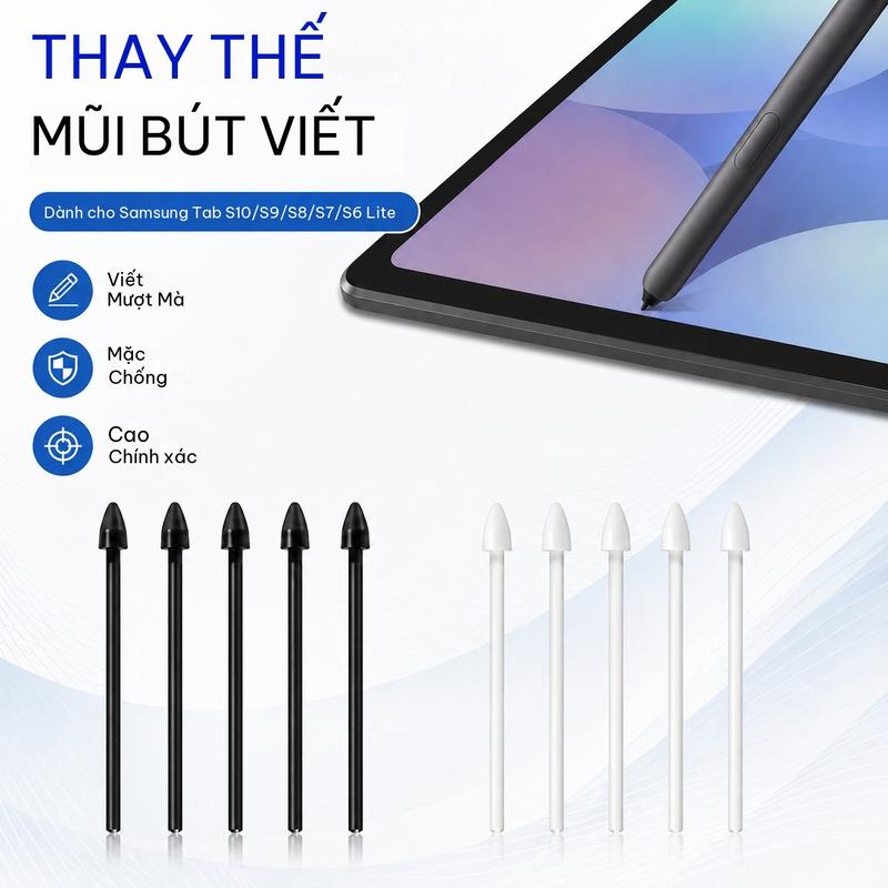 Bộ 1–5 đầu bút cảm ứng thay thế cho Samsung Galaxy Tab S10, S9, S8, S7, FE, S6…