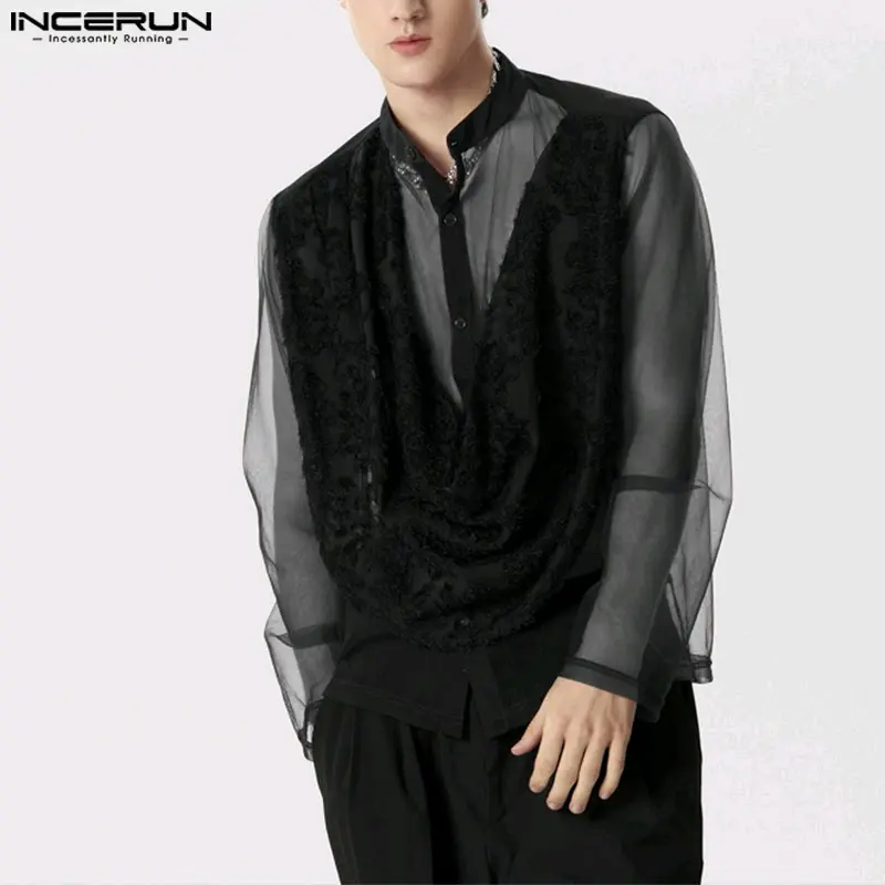 Kemeja pria Soft Tulle Variasi Selendang Lace 1