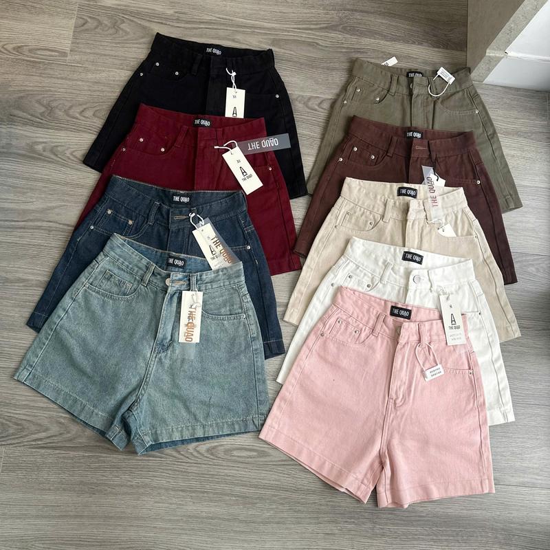 THE QUẠO - Quần Short Nữ Lưng cao Mùa Hè Nhiều Màu chất vải mềm mịn mặc thoải mái R2404_430