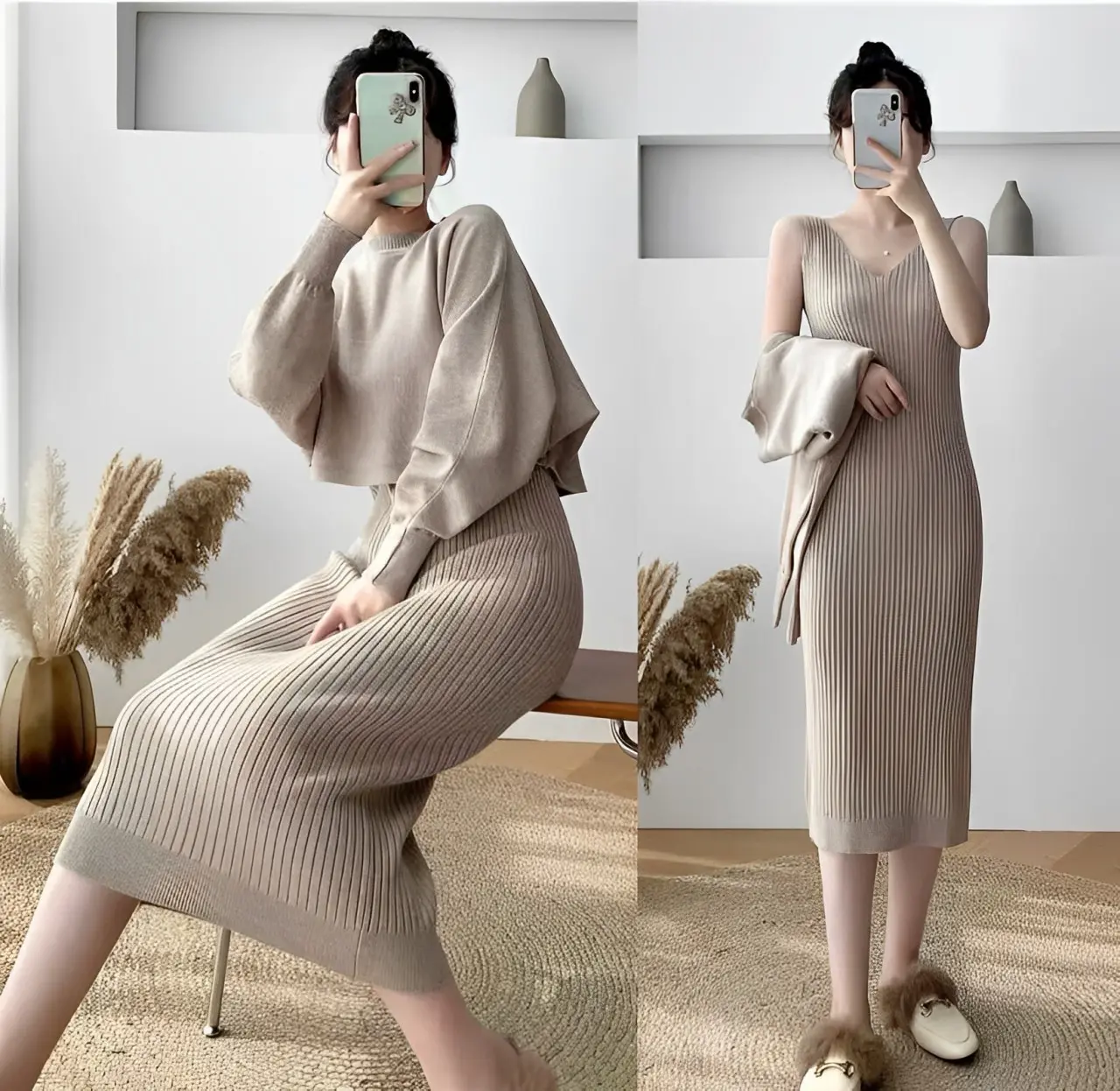 GFS Set Rajut Kanaya Ld 100 - 110 cm P 40 cm - Ld 90 - 100 cm P 110 cm B 350 gr Cotton Polyester #4516