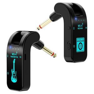 Receptor y transmisor inalámbricos para guitarra WS‑4, batería de litio incluida, tamaño compacto 11.5 x 9.5 x 4.5 cm, ideal para guitarras eléctricas