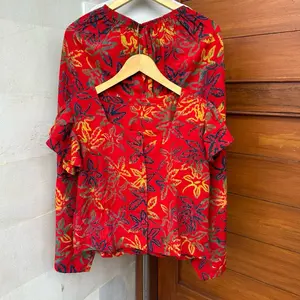 Setelan Caca Motif Batik Modern Atasan dan Celana Panjang Di atas Mata Kaki Bahan Rayon Premium untuk Tampilan Elegan