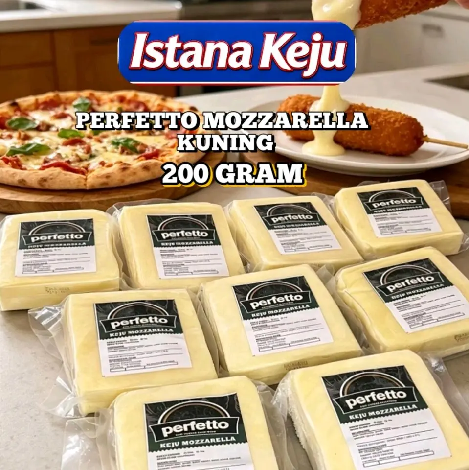 Perfetto Mozzarella Kuning 200 Gram - Keju Berkualitas untuk Pizza dan Makanan Ringan