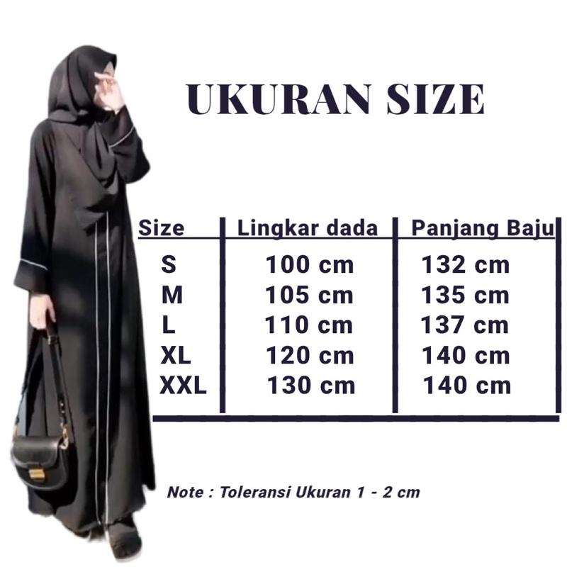 Abaya TSAMROH Outer Gamis Hitam Pekat Jetblack Saudi Polos Muslim Wanita Syari Dress Maxi Turki Arab Basic Remaja - Bordir Cantik Umroh Mewah Kombinasi Dewasa santri