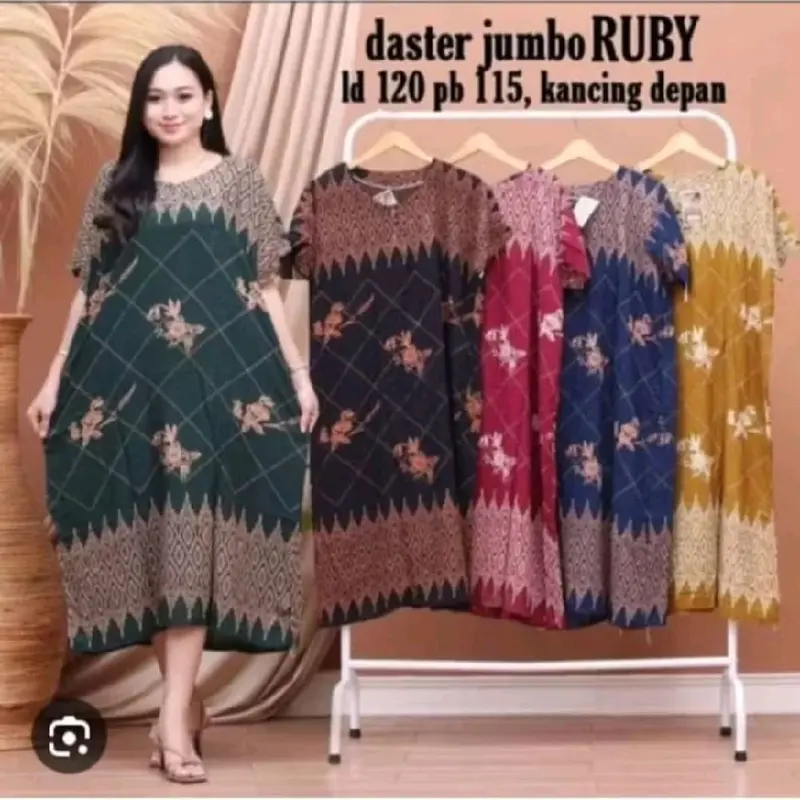 Paket Jombo 100rb Dapat 4pcs Bahan Rayon Premium Super Adem Nyaman Dipakai Sehari Hari Busui Friendly Daster Jumbo Kancing Depan Daster Rayon Bumil Dress dastertik tok Tidur Motif Batik 5