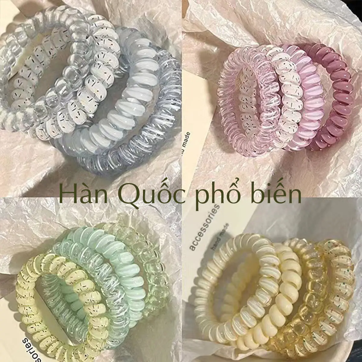 Dây buộc tóc chấm bi họa tiết nho và dừa chất lượng cao phong cách Hàn Quốc, tươi mát cho mùa hè, đơn giản và thanh lịch