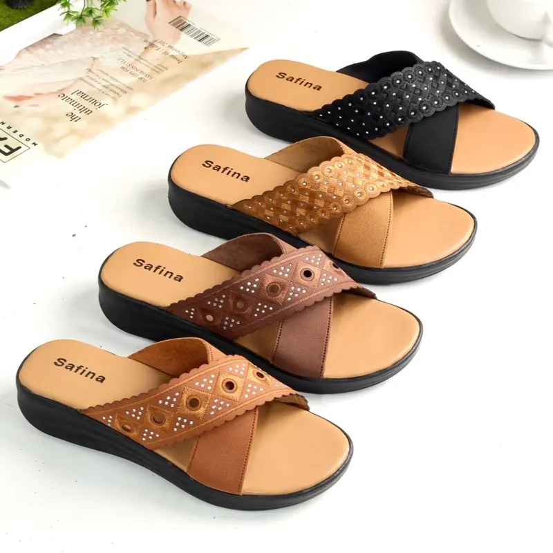 SAFINA Celina Sandal Wanita Slip On / Selop Kokop Terbaru 2025 - Model Sandal Wanita Slip Sandal X Bahan Mute Shoes Sendal Karet (CLNA)