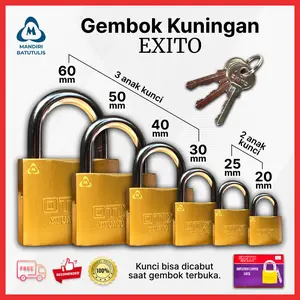Gembok Kuningan 20 mm / Padlock / Gembok Pagar / Gembok Motor