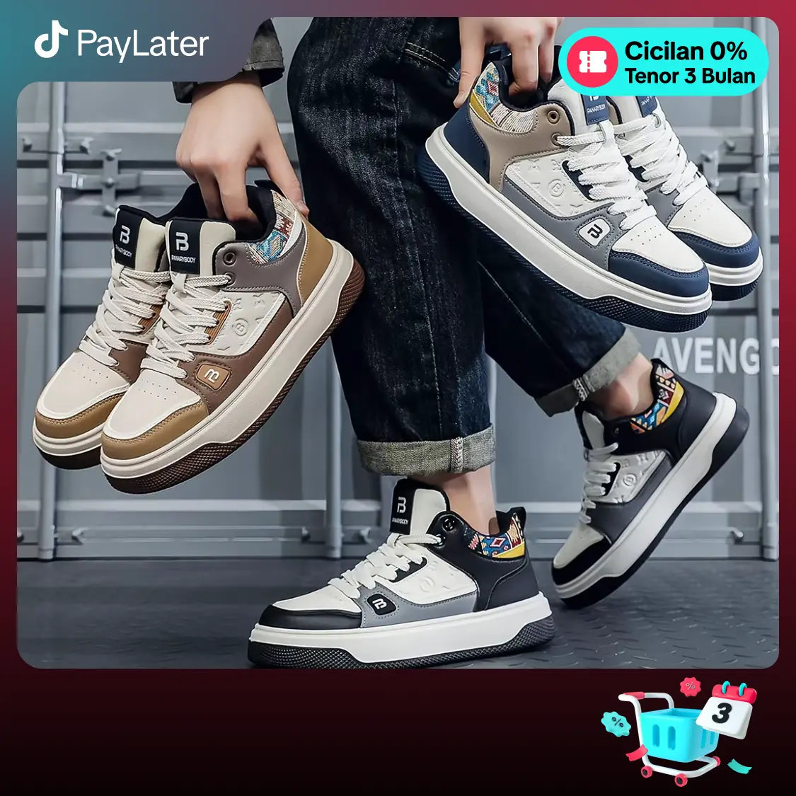 PANARYBODY Sneakers Sepatu Cowok New Fashionable Kasual Model Bagus Modis Kualitas Top Sepatu Pria QNK8012