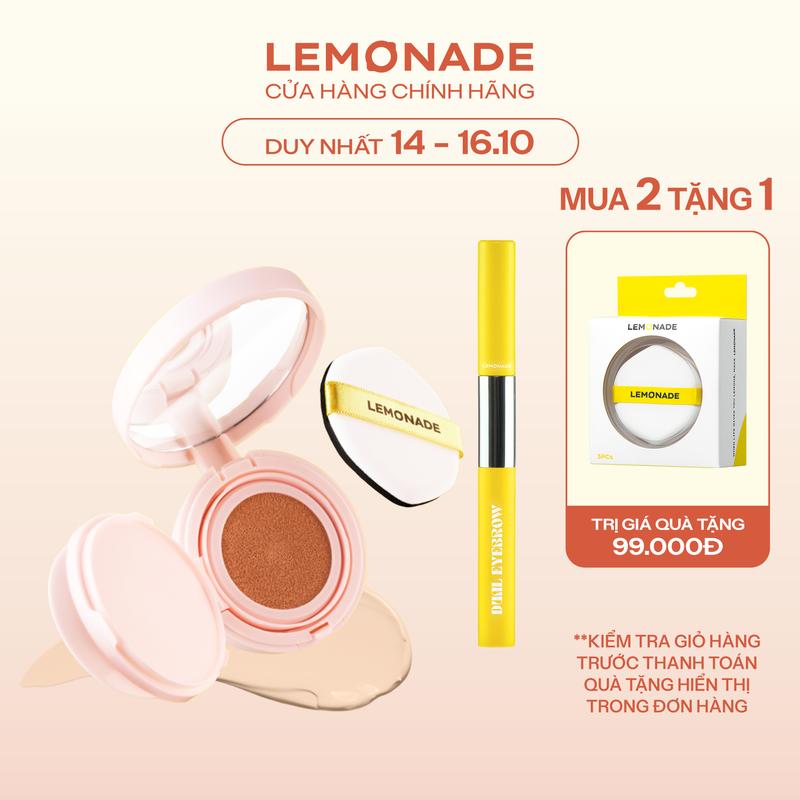 Combo 01 Phấn nước siêu kiềm dầu Supermatte Cushion 15g và 01 Chì kẻ mày 2 đầu Lemonade Dual Eyebrow 2.75g