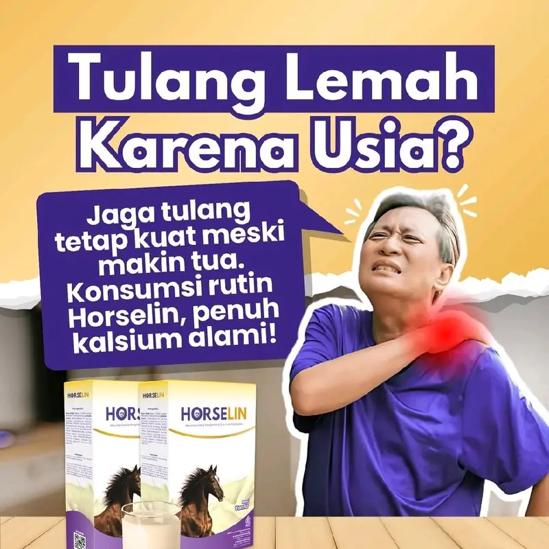 Susu Kuda Horselin 200 Gram Kuatkan Tulang Lansia Nutrisi Tinggi Kalsium Untuk Sendi & Asam Urat Alami Milk Dairy 8