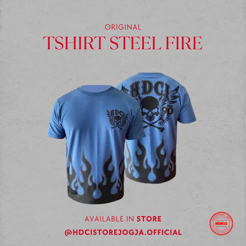 Tshirt Pendek Steel Fire Harley Davidson Club Indonesia Original 0