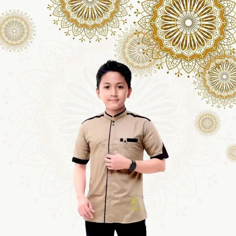 ANNAJA Kemeja Koko Anak Laki-laki Lengan Pendek Usia 9-17 Tahun | Koko Anak SD-SMP Muslim Lebaran Nyaman 7