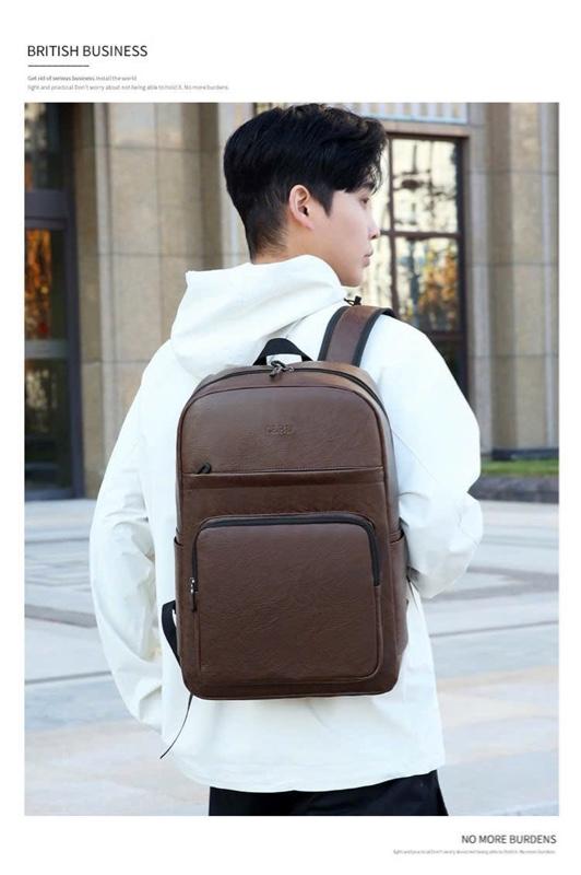 Product Introduction of Balo da cao cấp nam nữ unisex, Túi Bụi thời trang đi học đi làm, chất liệu da Pu, ngăn để laptop máy tính 15,6 inch 7