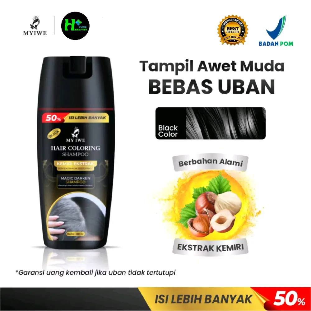 Shampoo Myiwe Penghilang Uban - Sampo My Iwe Anti Uban Penghitam Rambut dan Menyamarkan Uban Original BPOM