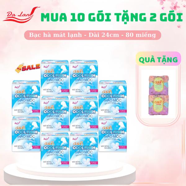 SP1 - Băng vệ sinh Dạ Lan thảo mộc the mát combo 10 gói tặng 2 gói BVS mini cho Nữ Tampon bvs Vietnam vệ phụ băng vệ sinh