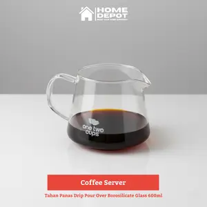 Coffee Server Teko Kopi Kaca Tahan Panas Drip Pour Over Borosilicate Glass 600ml