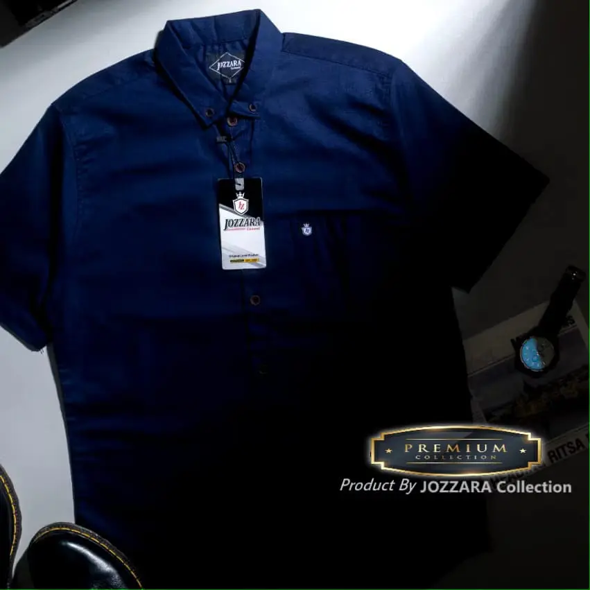 Kemeja pria polos premium lengan pendek By JOZZARA Collection Tropical Pas