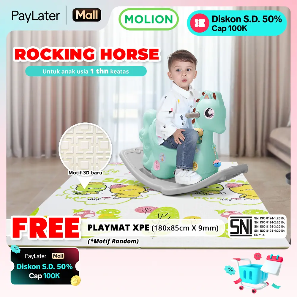 MOLION Kuda Kudaan Anak Rocking Horse Mainan Jungkat Jungkit 001-1005
