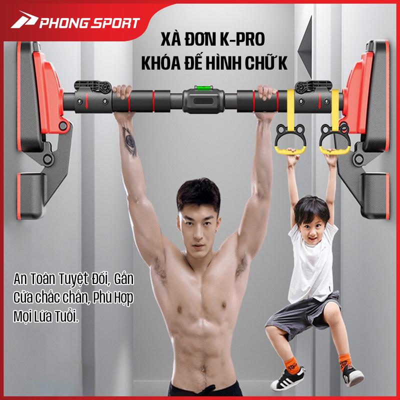  Xà đơn gắn cửa treo tường K-pro chịu tải 1500kg tích hợp khóa an toàn độ bám dính bề mặt tốt - Phongsport 