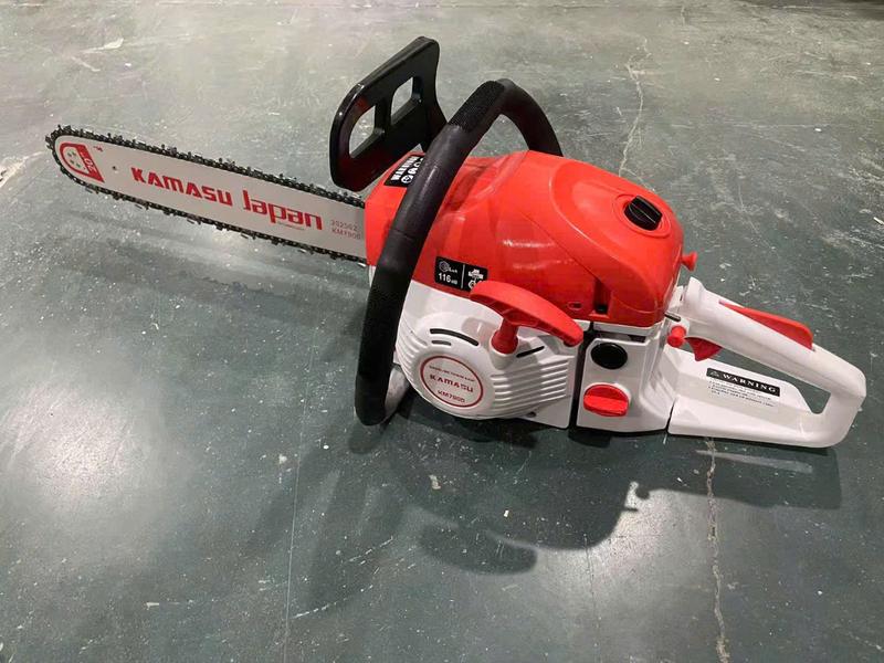 Cưa xích chạy xăng KAMAJSU KM7900 công nghệ của nh.ật. Máy cư a xích siêu khoẻ bền bảo hành 6 tháng lam 55cm trắng