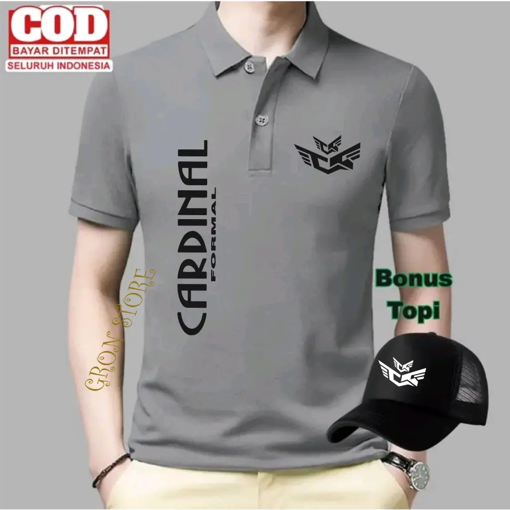 Bonus Topi ! GET 1 PCS ( PROMO COD ) Kaos Polo Distro Cardinal For Kirka  Black Motif Lengan Pendek Terbaru Atasan  Kirka Terlaris Bahan Cotton Combed 24s Atasan Cardinal Pria Wanita Baju Tebal