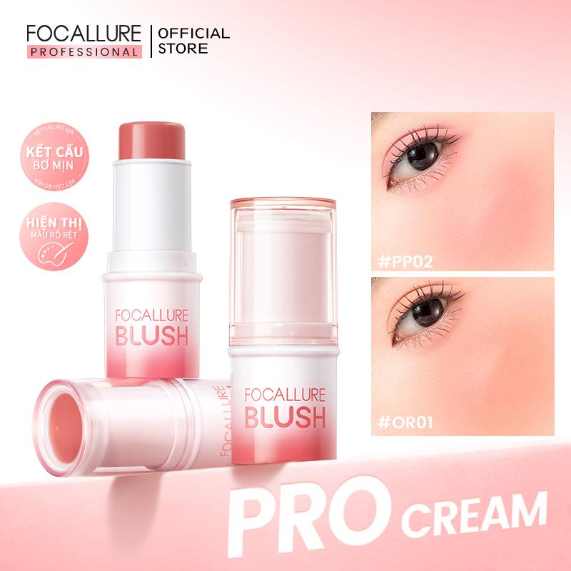  Kem Má Hồng Dạng Thỏi FOCALLURE Pro Cream Butter Đa Công Dụng Sắc Tố Cao Mịn Màng Dễ Dàng Tán Đều Màu Hồng Tự Nhiên Lâu Trôi Suốt 12H 6g 