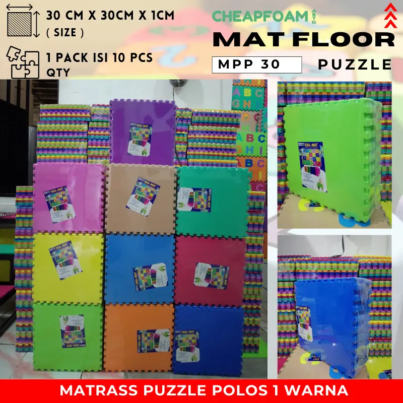 Matrass Puzzle Ekamat Puzzle Anak 30cmx30cm tebal 1cm Puzzle Polos 1 Warna Mainan anak Edukatif Matrass Puzzle Alas Lantai