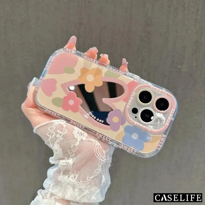 Caselife Mirror 3D Lovely Casing Iphone 11 12 13 14 15 Pro Max Plus Softcase 4