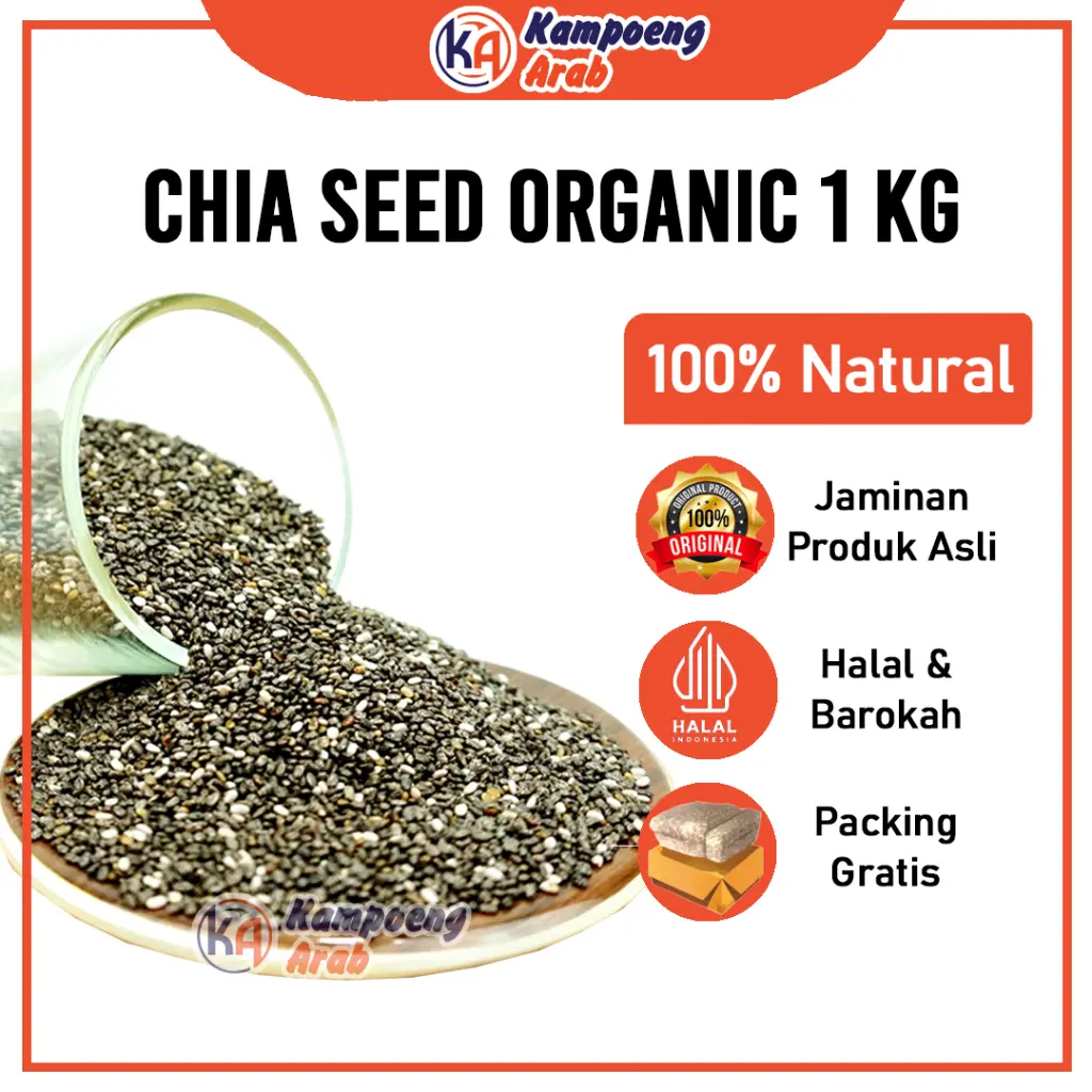 Chia Seed Premium 1Kg Mexico Kualitas Premium Bersih Higienis Kaya Serat