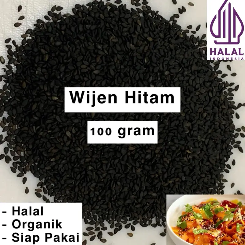 Wijen Hitam 100 gram | Black Sesame Seed Siap Pakai Biji Wijen Hitam