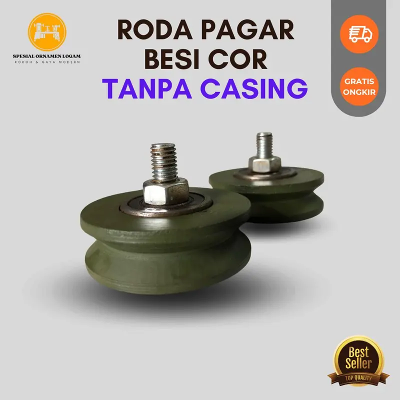 Roda pagar merah dan hijau besi Cor 10 cm bentuk bulat dan siku roda only tanpa casing BERKUALITAS Dan TERMURAH 3