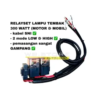 RELAYSET MOTOR MOBIL LAMPU TEMBAK SNI 2 MODE LOW HIGH BEAM