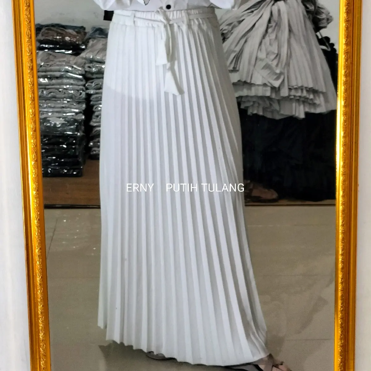 Rok Plisket Gasibo Moscrepe Super LP 60-90cm Panjang Instan Dewasa Variasi Wanita dengan Tali Lonceng dan Cutting Open Reseller - Pendek