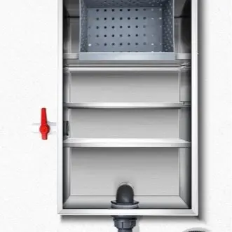 Grease Trap Stainless 4 Lapisan Penyaring Lemak Minyak dan Air Limbah Cuci Piring - Stainless Steel, Cocok untuk Restoran Rumahan - Kitchenware 4