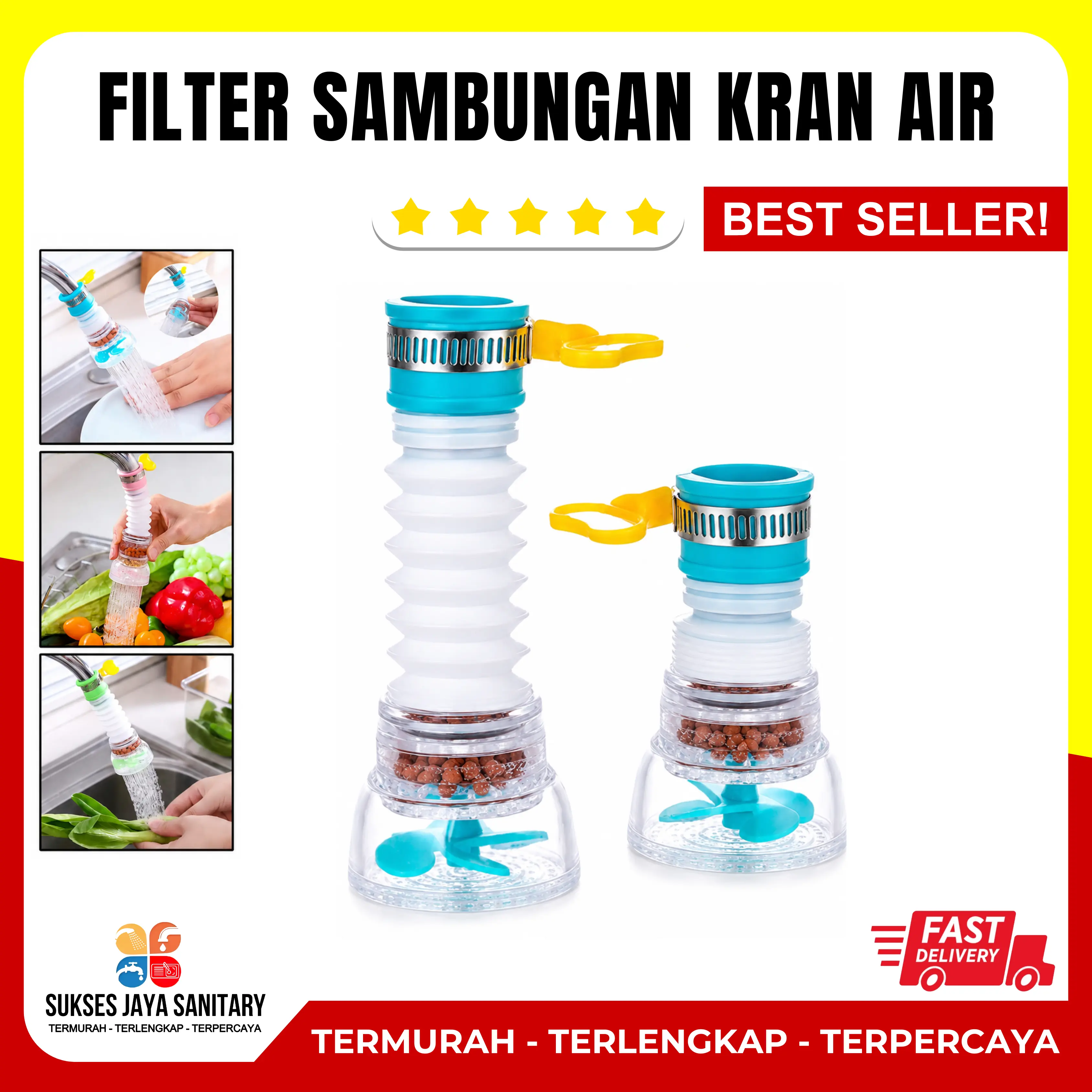 Sambungan Kran Air Cuci Piring Fleksibel Penyaring / Sambungan Keran Air / Mini Shower Head Wastafel Karet FAUCET ANTI SPLASH SARINGAN AIR / SAMBUNGAN AIR KRAN FLEXIBEL FILTER AIR SPLASH SHOWER putar 360 saringan keran air bersih penjernih air penyaring