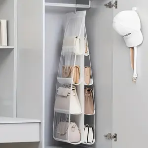 Hanging Bag Organizer Multi-Layer Purse Storage for Closet 6 Tiers Handbag Holder Space Saving Organizers Bag Hanger Pouch Stuff