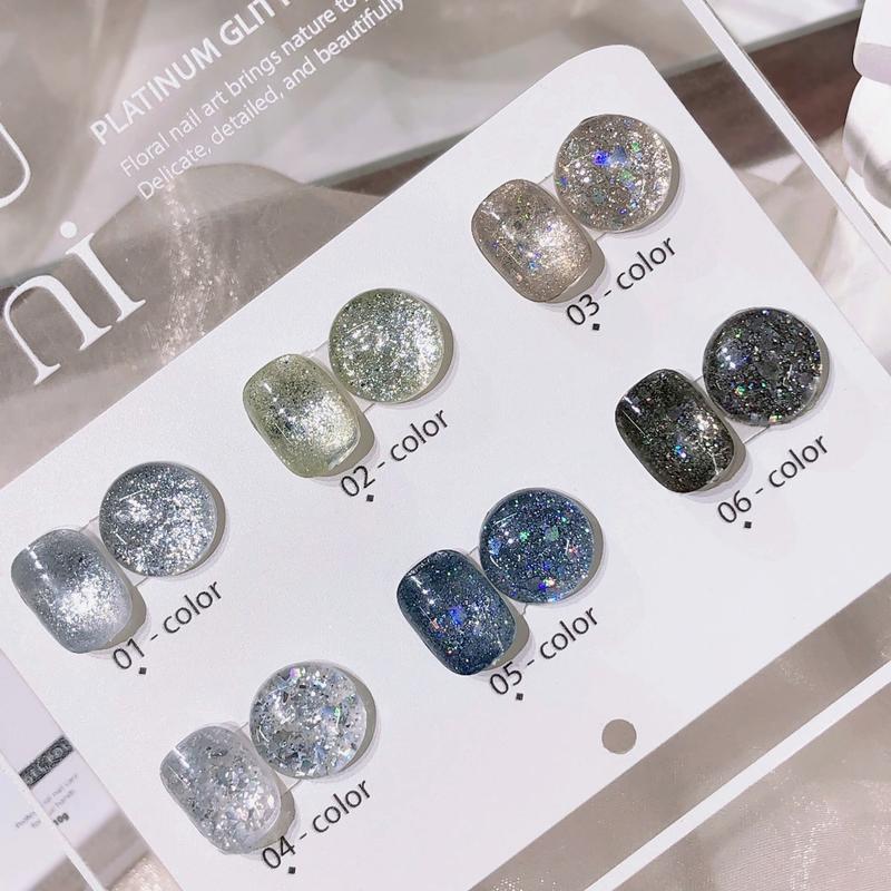 ROUni Sơn gel nhũ hạt to nhỏ sáng lấp lánh sơn nhũ chuyên dụng cho ngành nail sơn gel nhũ bắt sáng làm nail