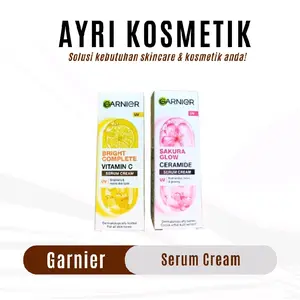 Garnier Serum Cream 20ml Krim Serum Wajah Bright Complete Vitamin C & Sakura Glow Ceramide UV Protection