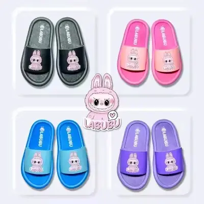 Sandal selop labubu terbaru size 26-35 sendal kokop anak fashion korean staylish Kaki Sepatu 0